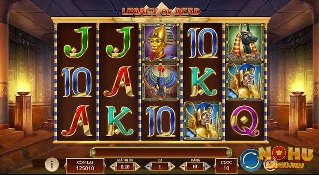 Các dòng trả thưởng ở giao diện chính quay slot Ai Cập