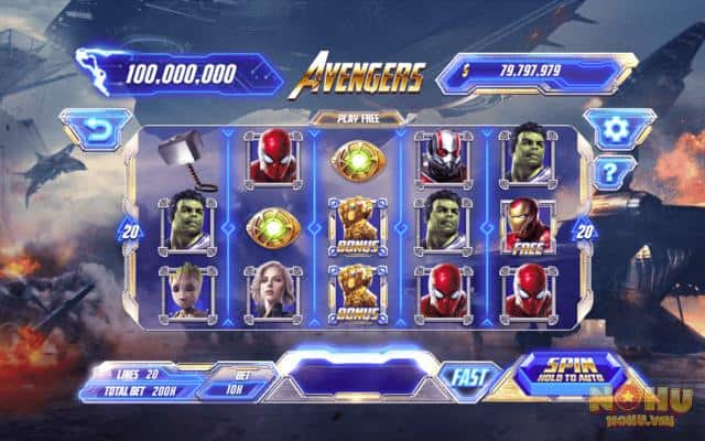 Quy tắc quay slot Avengers siêu đơn giản